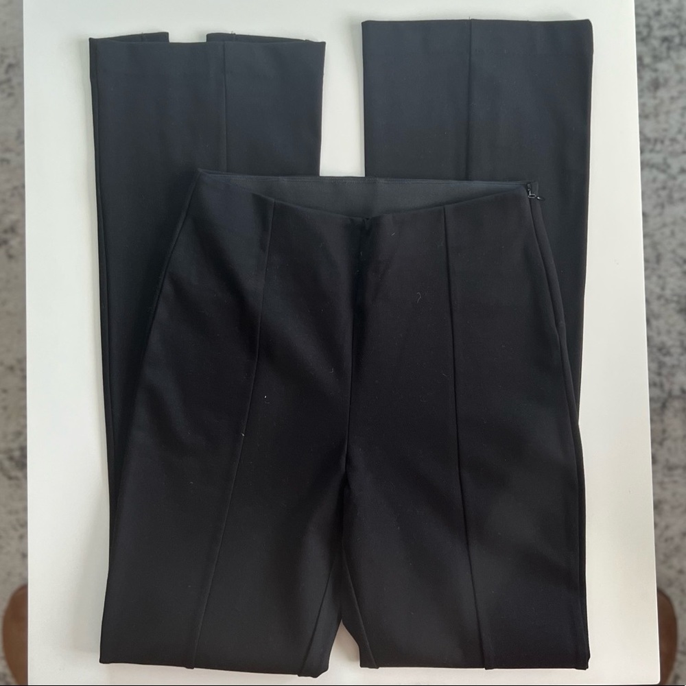 & Other Stories | Ecovero Viscose Front Slit Jersey Kick Flare Pants | Black